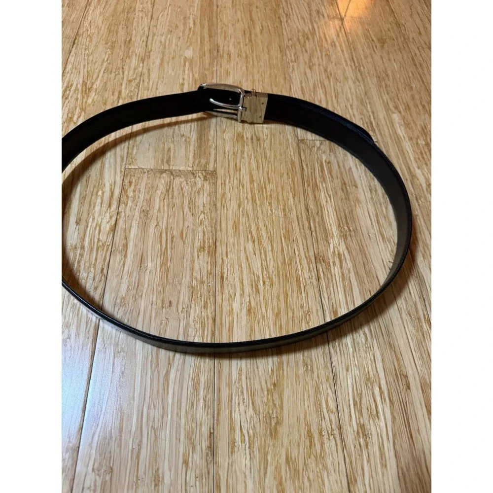 Polo Ralph Lauren Metal Buckle Saddle Leather Belt Black 45 Inches Long